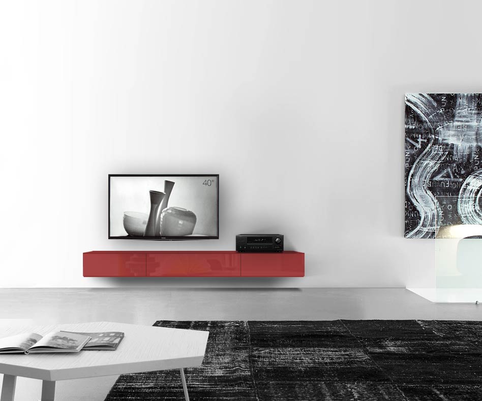 /Design Lowboard Wand B210 H25 5 glanz rot /Design Lowboard Wand B210 H25 5 glanz rot