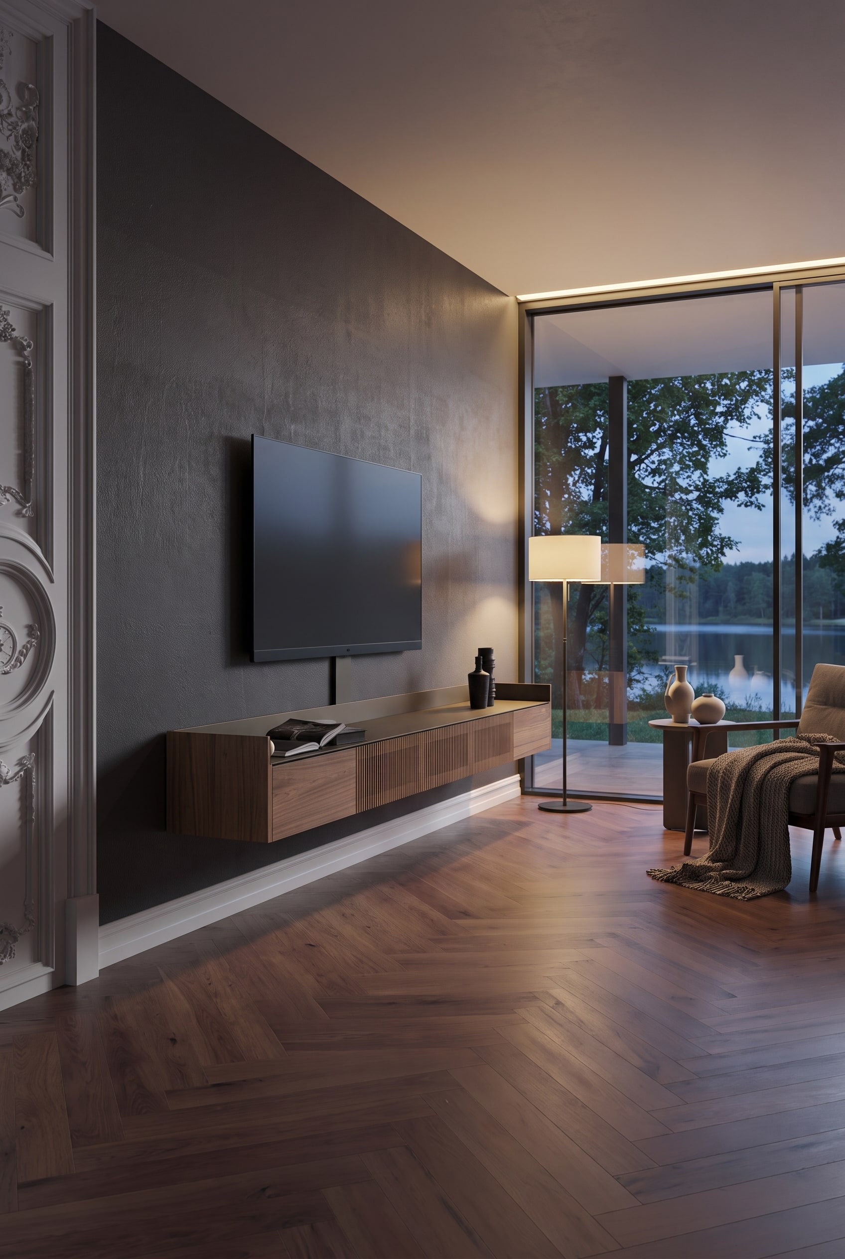 5 Lösungen, Kabel am TV-Möbel im Wohnzimmer zu verstecken — Lösung 1: Der Kabelkanal auf der Wand – Eine sichtbare, aber schnelle Erstmaßnahme für das TV Kabel