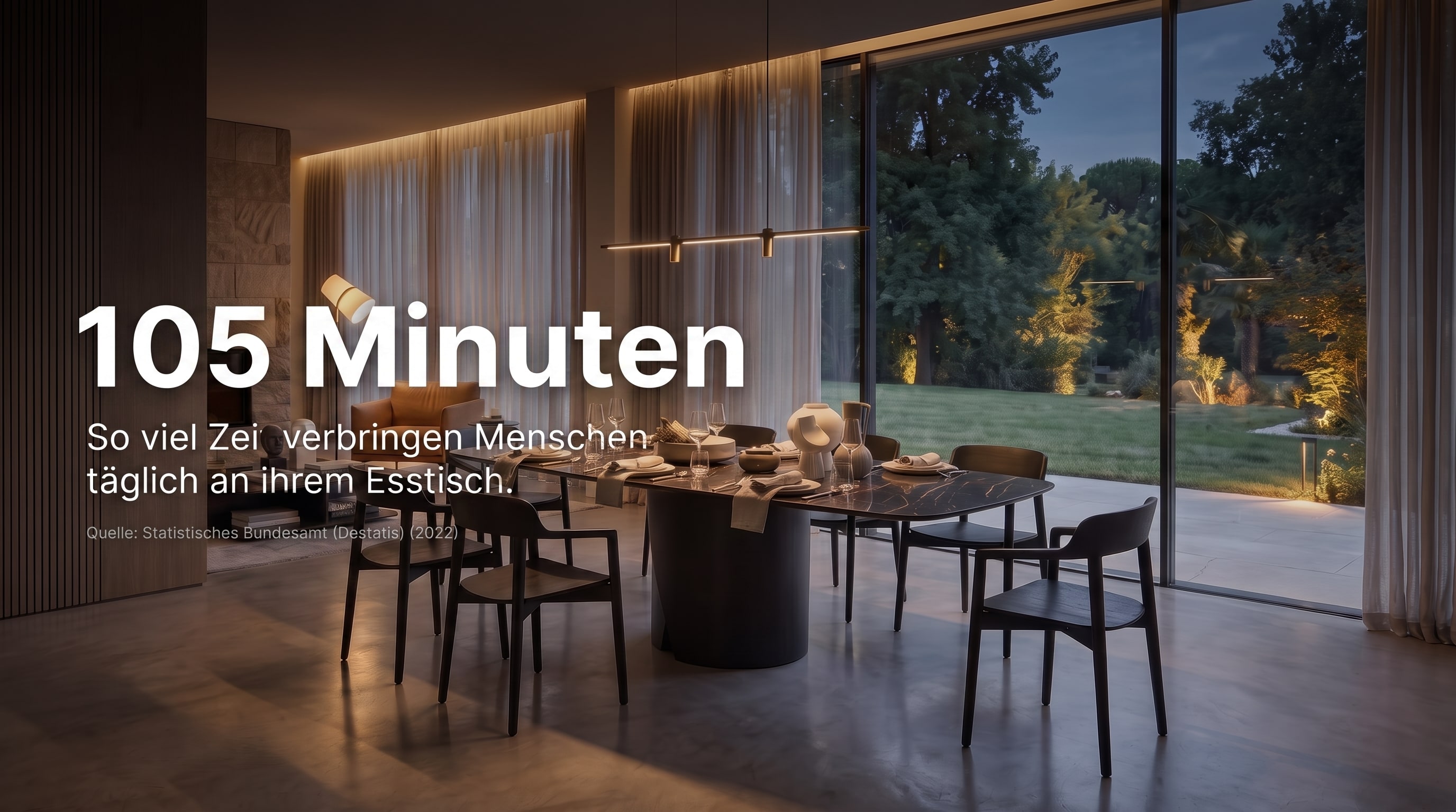 105 Minuten – Der Esstisch wird täglich für einen langen Zeitraum genutzt.