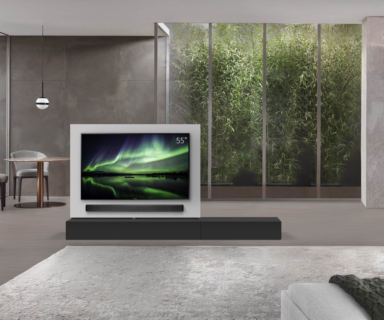 Livitalia Roto Design Lowboard Raumteiler mit drehbarem TV Paneel B150 65 H25 T47 NeroM B90re oBox Livitalia Roto Design Lowboard Raumteiler mit drehbarem TV Paneel B150 65 H25 T47 NeroM B90re oBox