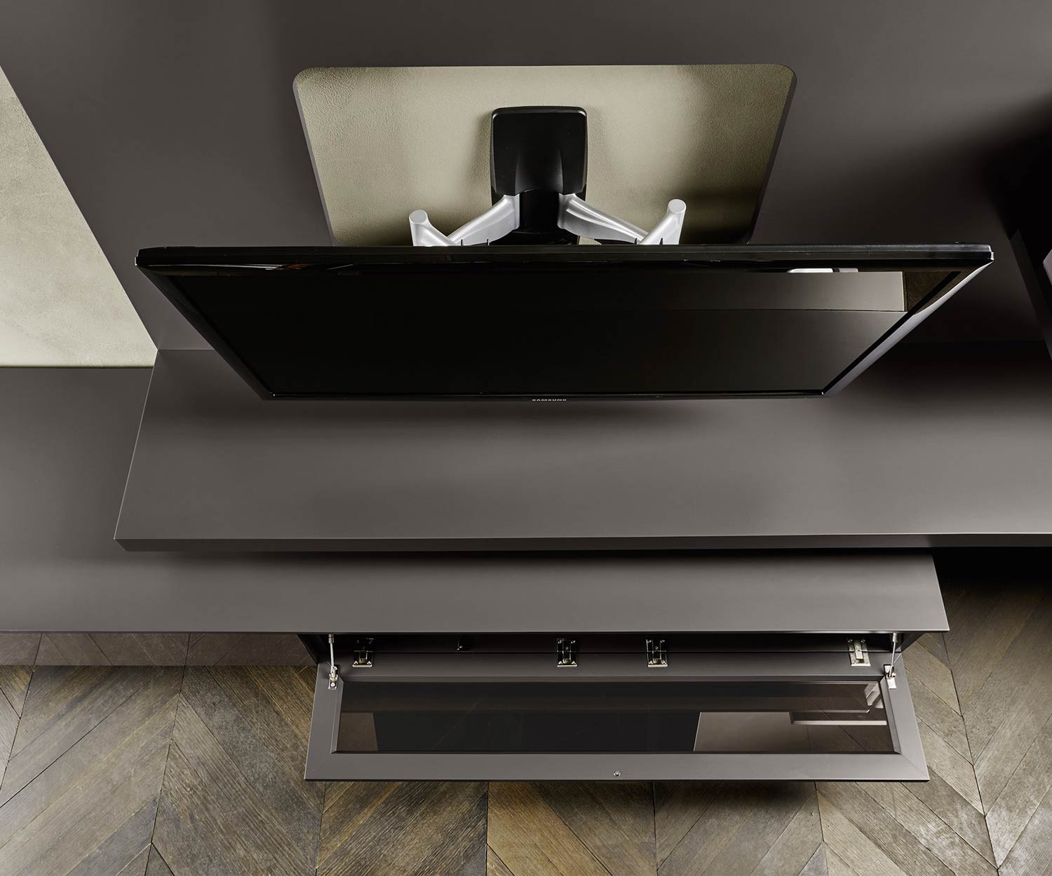 Moderne Livitalia Design Wohnwand C54 mit verstellbarer TV Halterung Moderne Livitalia Design Wohnwand C54 mit verstellbarer TV Halterung