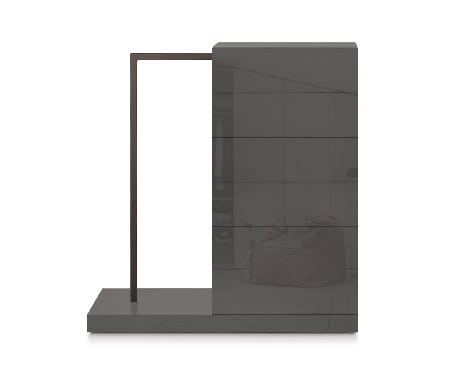 Novamobili Hochkommode Easy6 + Garderobe links B54cm glanz quarz410 Novamobili Hochkommode Easy6 + Garderobe links B54cm glanz quarz410