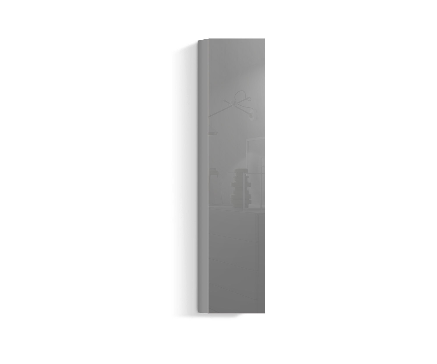 Design Wohnzimmer Hängeschrank Vertikal H160 B30 hellgrau430 Design Wohnzimmer Hängeschrank Vertikal H160 B30 hellgrau430