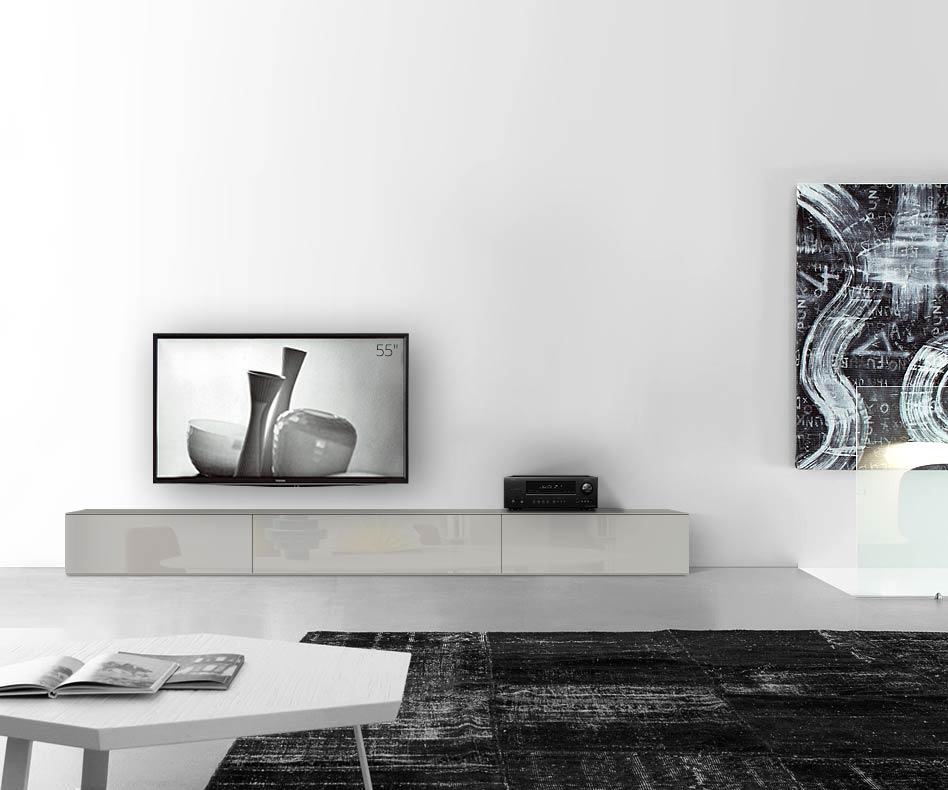 /Design Lowboard Boden B300 H35 glanz hellgrau /Design Lowboard Boden B300 H35 glanz hellgrau