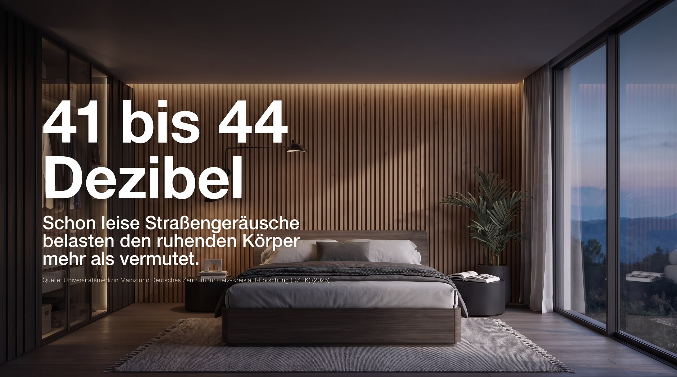 41 bis 44 Dezibel &ndash; Schon leise Stra&szlig;enger&auml;usche belasten den ruhenden K&ouml;rper mehr als vermutet.