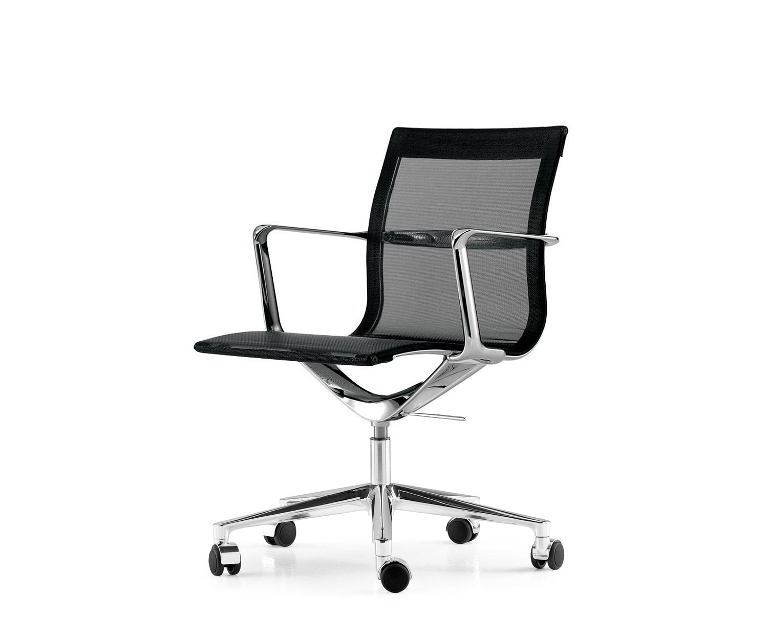 ICF Una Chair Managment Bürostuhl Design Drehstuhl 5 Arm mit Rollen H42 cm mit Mesh Elastic Mesh Schwarz 01 ICF Una Chair Managment Bürostuhl Design Drehstuhl 5 Arm mit Rollen H42 cm mit Mesh Elastic Mesh Schwarz 01