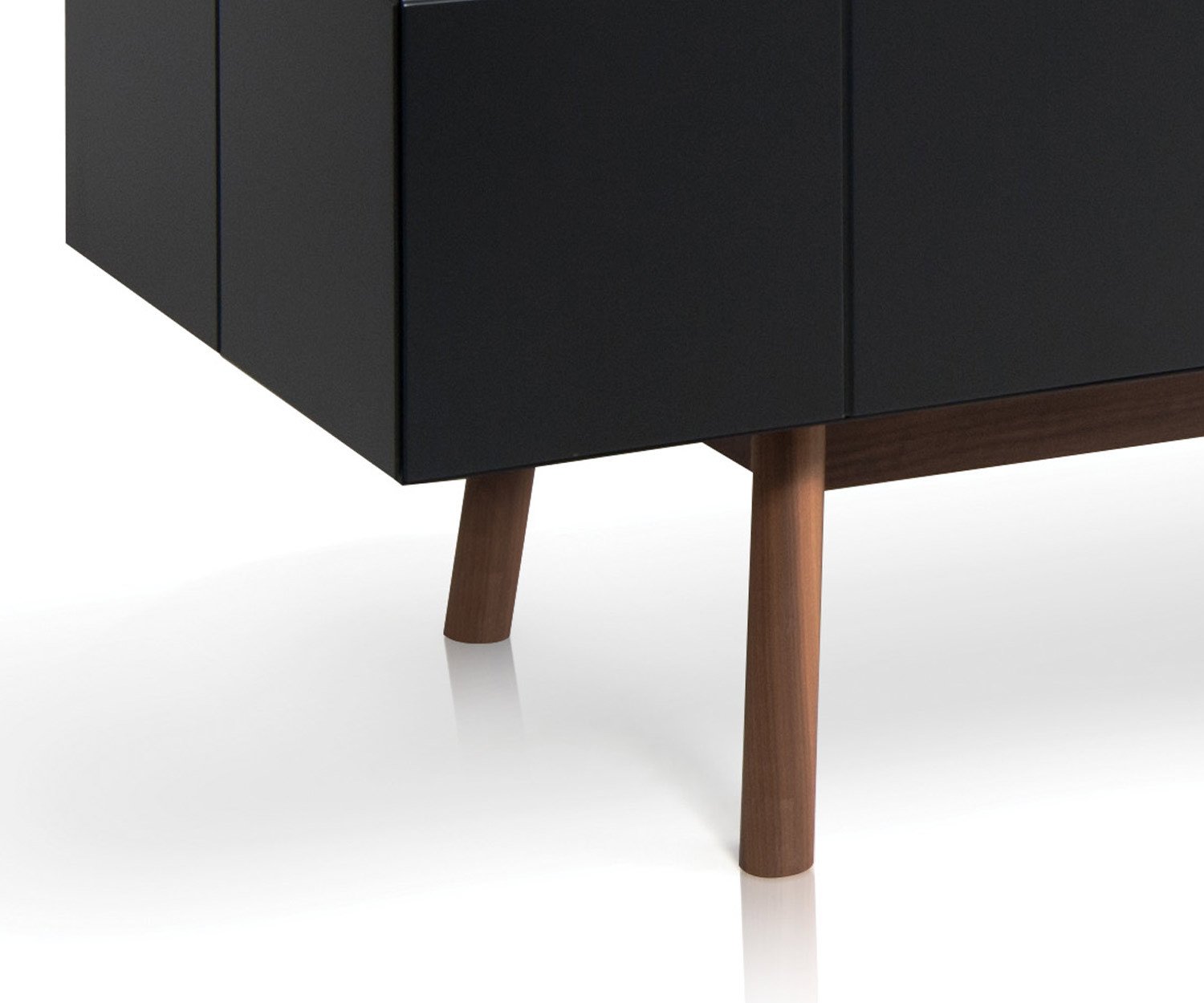 al2 Design Design Lowboard MOS I KO 005 B in Schwarz im Detail Massivholz Füße al2 Design Design Lowboard MOS I KO 005 B in Schwarz im Detail Massivholz Füße