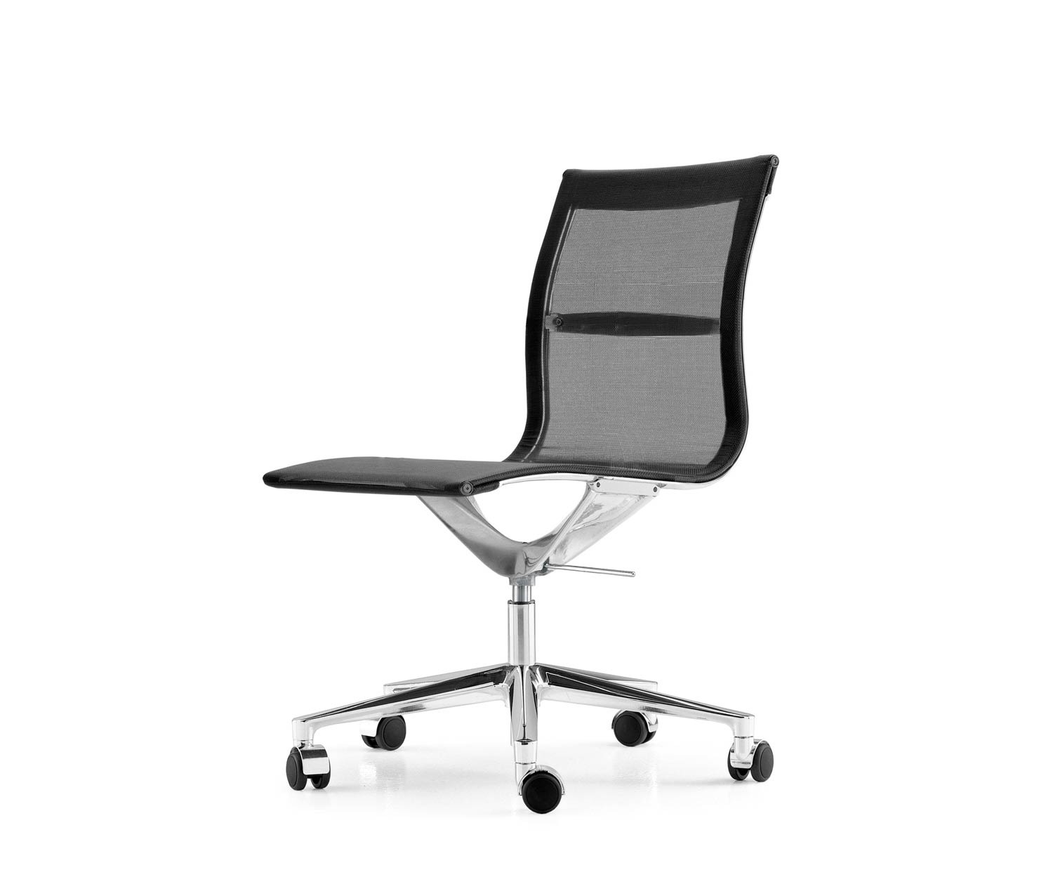 ICF Una Chair Managment Bürostuhl Design Drehstuhl 5 Arm mit Rollen H42 cm ohne Mesh Elastic Mesh Schwarz 01 ICF Una Chair Managment Bürostuhl Design Drehstuhl 5 Arm mit Rollen H42 cm ohne Mesh Elastic Mesh Schwarz 01
