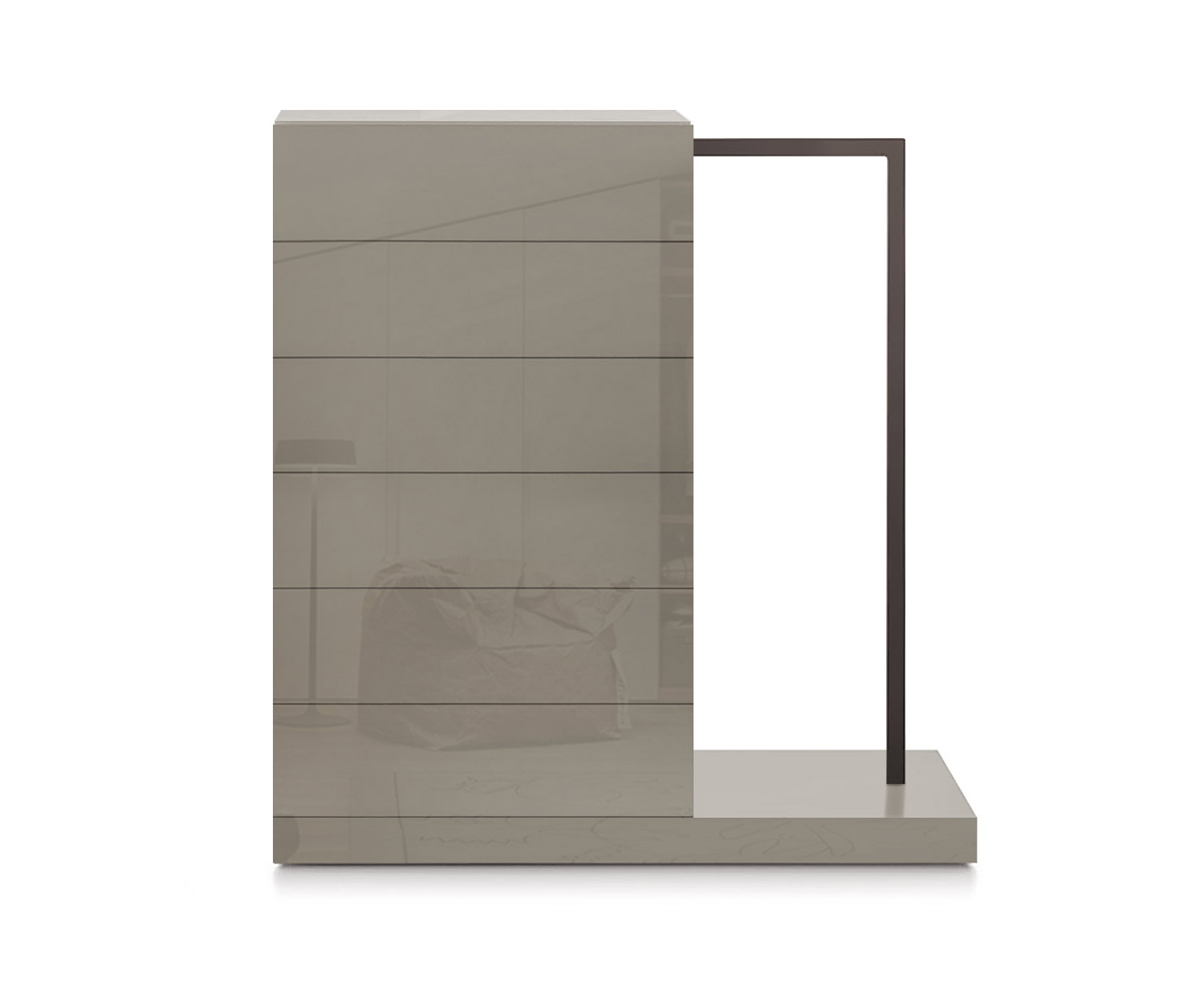 Novamobili Hochkommode Easy6 + Garderobe rechts B64cm glanz sand433 Novamobili Hochkommode Easy6 + Garderobe rechts B64cm glanz sand433