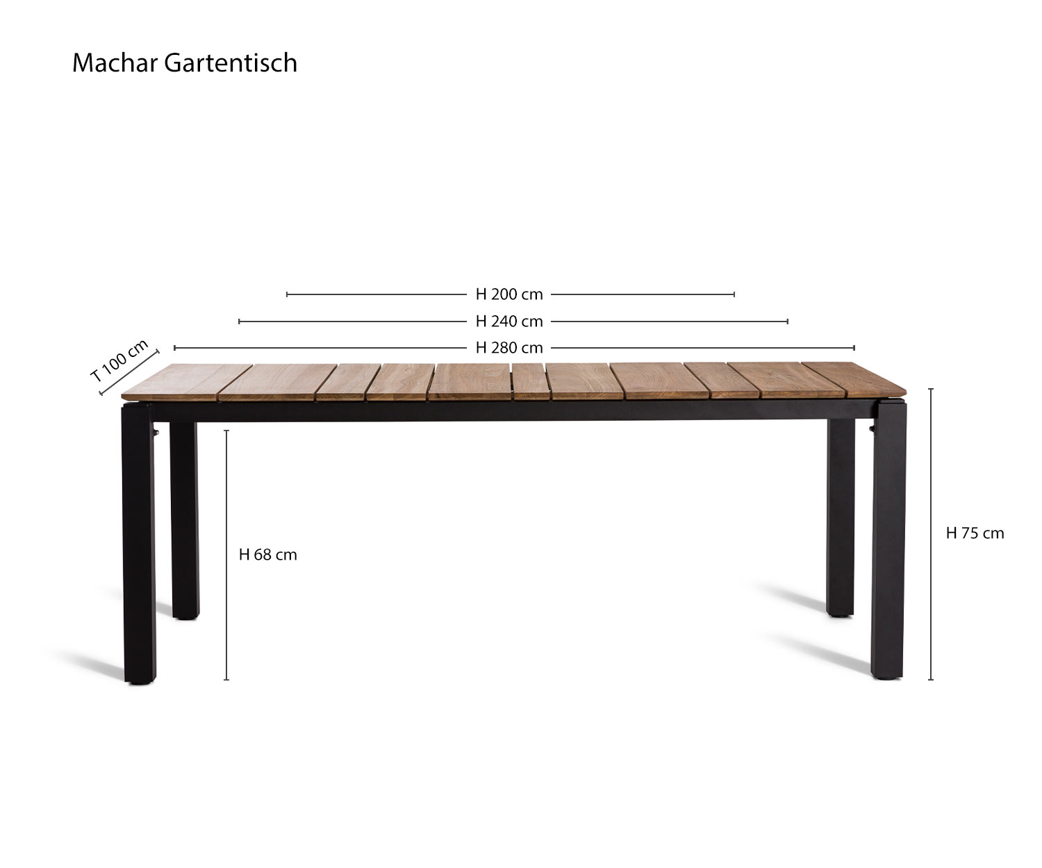 Robuster Designer Gartentisch Machar von Oasiq Maße Skizze Größen Größenangaben Robuster Designer Gartentisch Machar von Oasiq Maße Skizze Größen Größenangaben