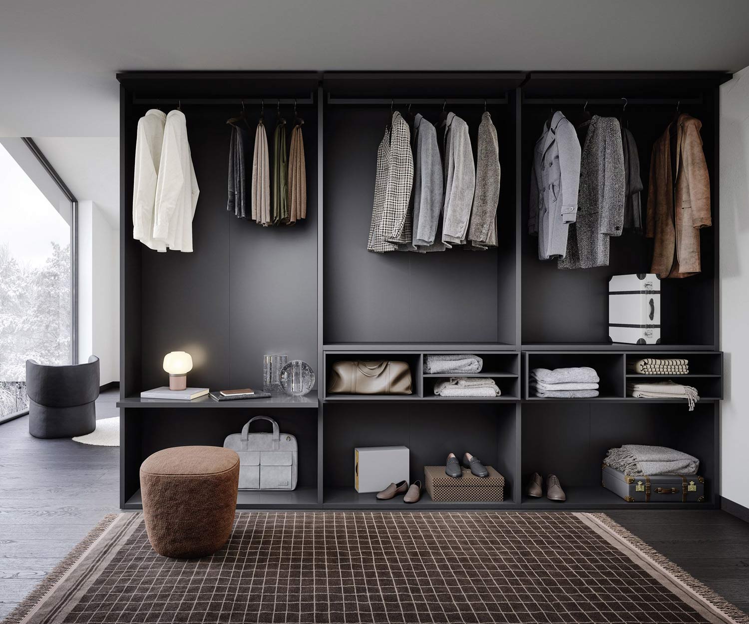 Design Ankleide Kleiderschrank Dunkelgrau Matt Novamobili Benn Design Ankleide Kleiderschrank Dunkelgrau Matt Novamobili Benn