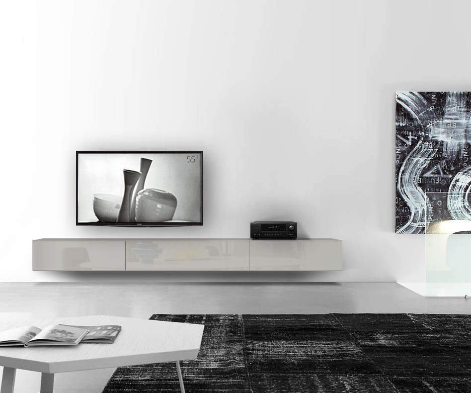 /Design Lowboard Wand B300 H33 5 glanz hellgrau /Design Lowboard Wand B300 H33 5 glanz hellgrau