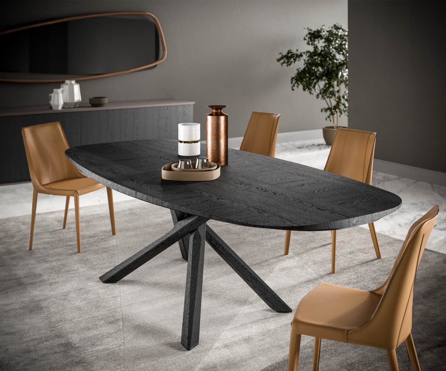Design Nachttisch Eiche Braun mit Titan Glas Abdeckplatte Design Nachttisch Eiche Braun mit Titan Glas Abdeckplatte