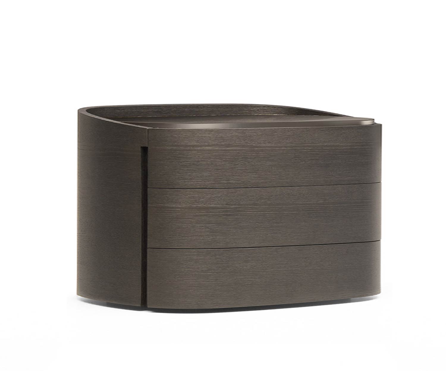 Round Kommode von Livitalia in Eiche Grau furniert Round Kommode von Livitalia in Eiche Grau furniert