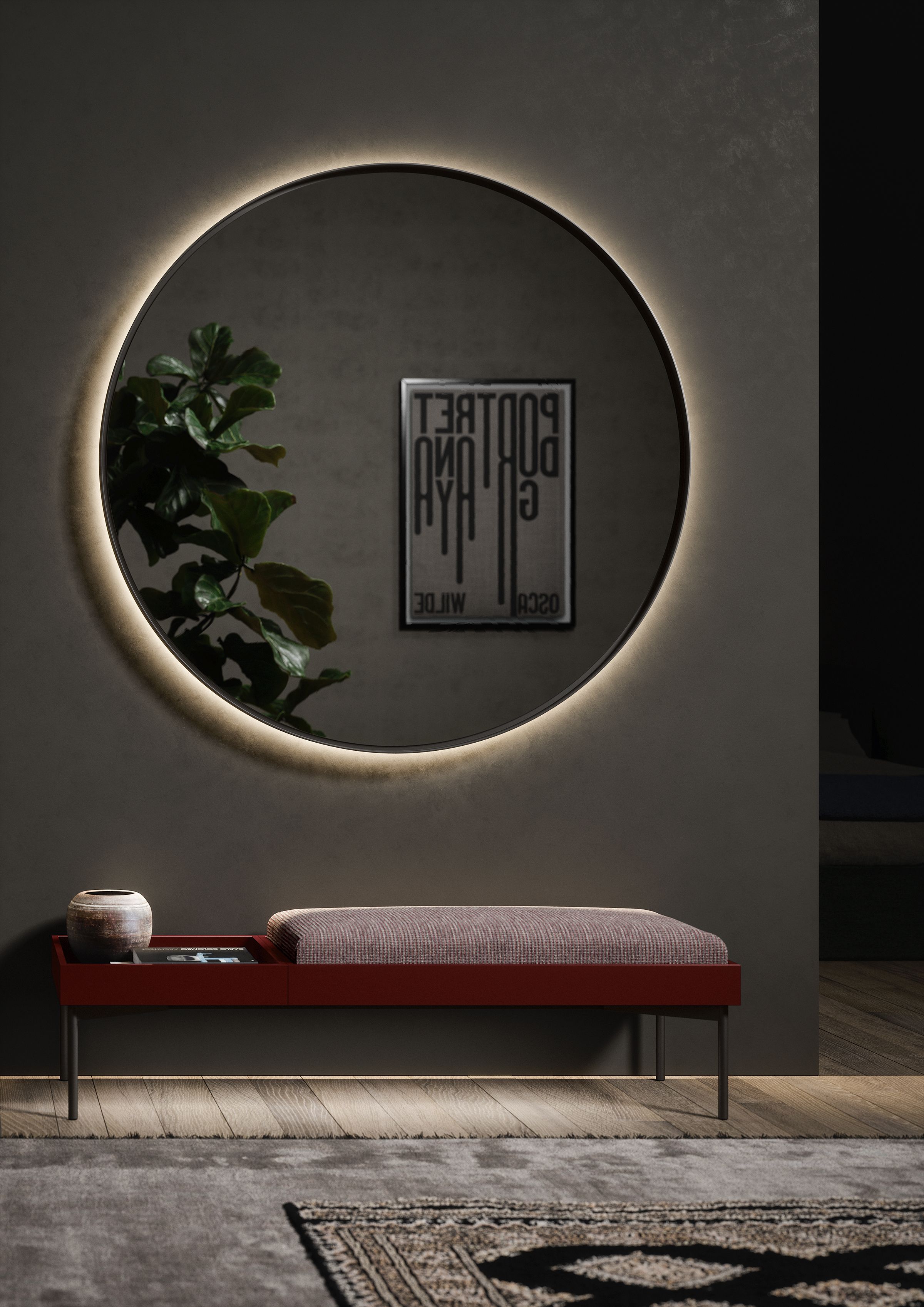 Schaffen Sie Luxus in Ihr Flurbereich mit rundem Spiegel inklusiver LED Beleuchtung Schaffen Sie Luxus in Ihr Flurbereich mit rundem Spiegel inklusiver LED Beleuchtung