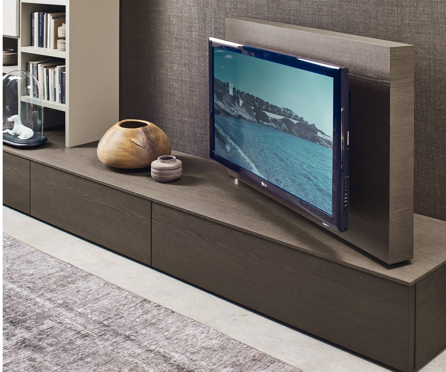 Livitalia Designer Design Lowboard mit drehbarer TV Halterung Livitalia Designer Design Lowboard mit drehbarer TV Halterung