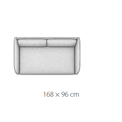 168 × 96 cm · Liegebreite 145 cm