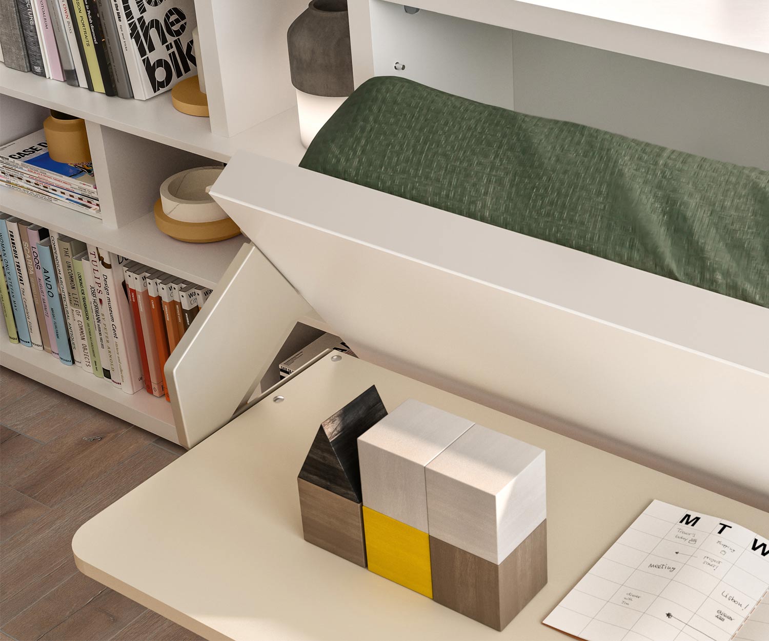 Exklusives Clei Kali 90/120 Board Design Schrankbett mit Schreibtisch Exklusives Clei Kali 90/120 Board Design Schrankbett mit Schreibtisch