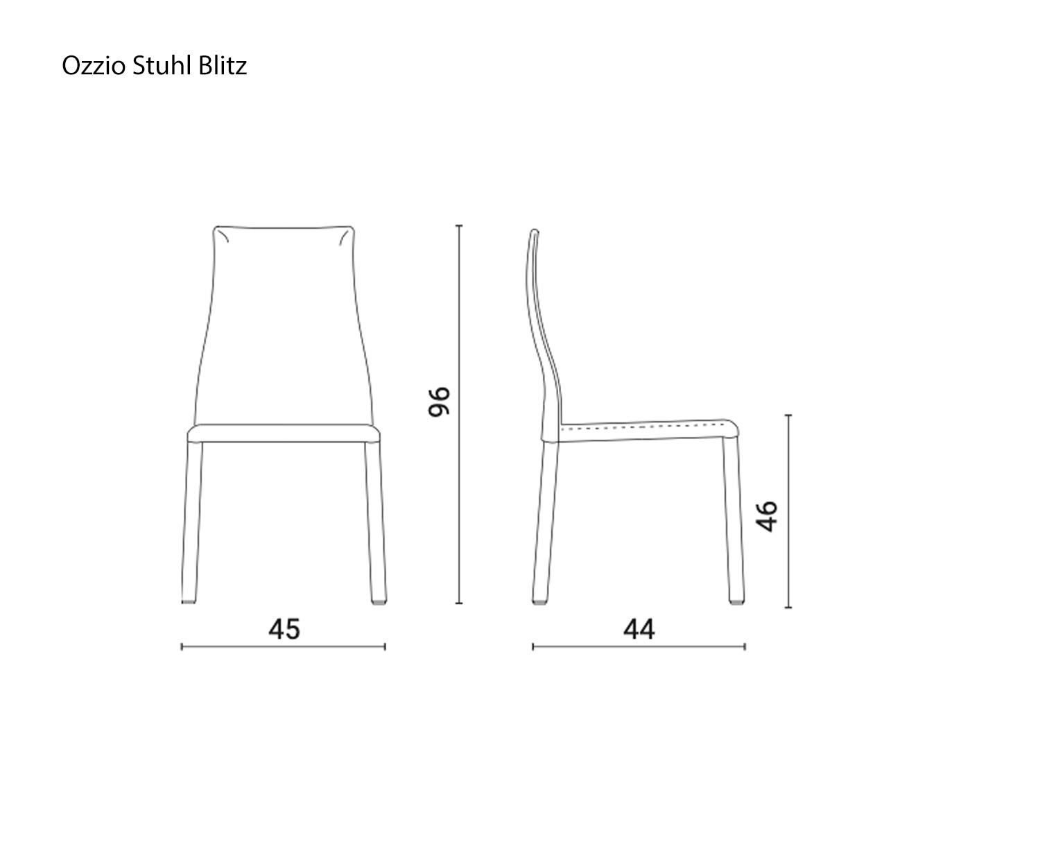 Ozzio Stuhl Blitz Maße Größen Größenangaben Skizze Ozzio Stuhl Blitz Maße Größen Größenangaben Skizze