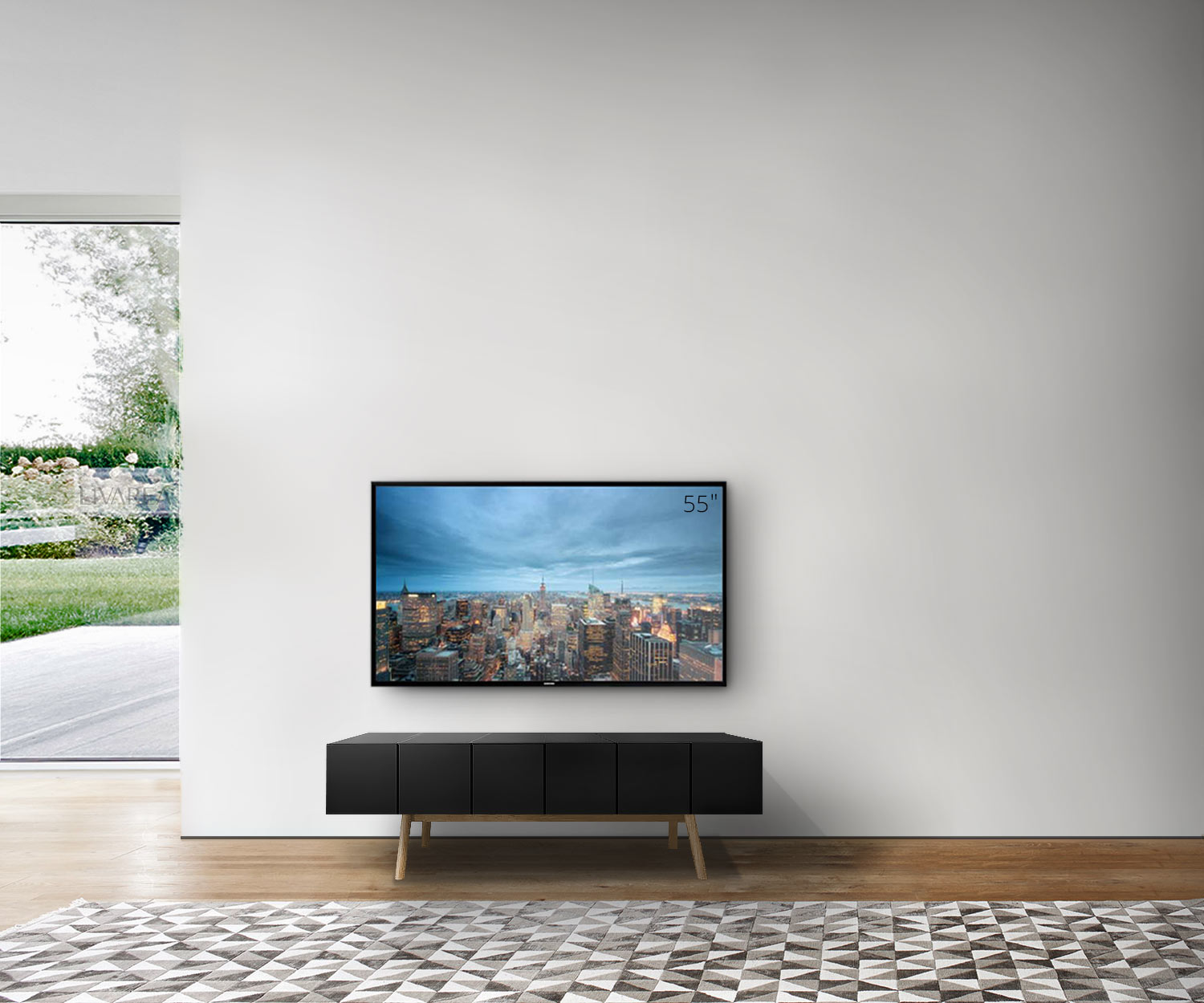 al2 Design Lowboard MOS I KO 005 B Breite 150 cm Korpus Schwarz Beine Eiche al2 Design Lowboard MOS I KO 005 B Breite 150 cm Korpus Schwarz Beine Eiche