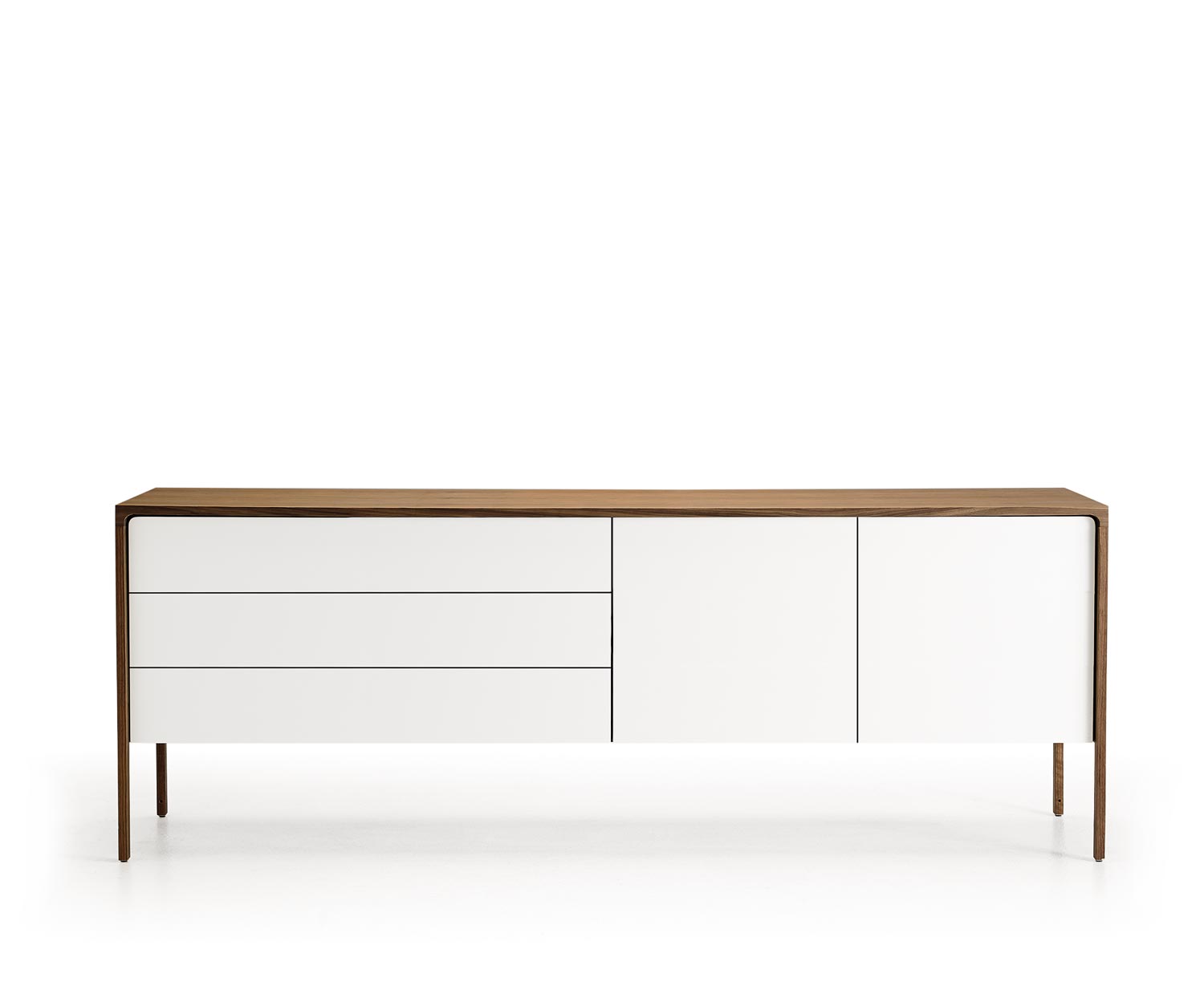 Punt Sideboard Tactile Tactile Walnuss Weiß Tactile B 205 3 Schubladen + 2 Türen Punt Sideboard Tactile Tactile Walnuss Weiß Tactile B 205 3 Schubladen + 2 Türen