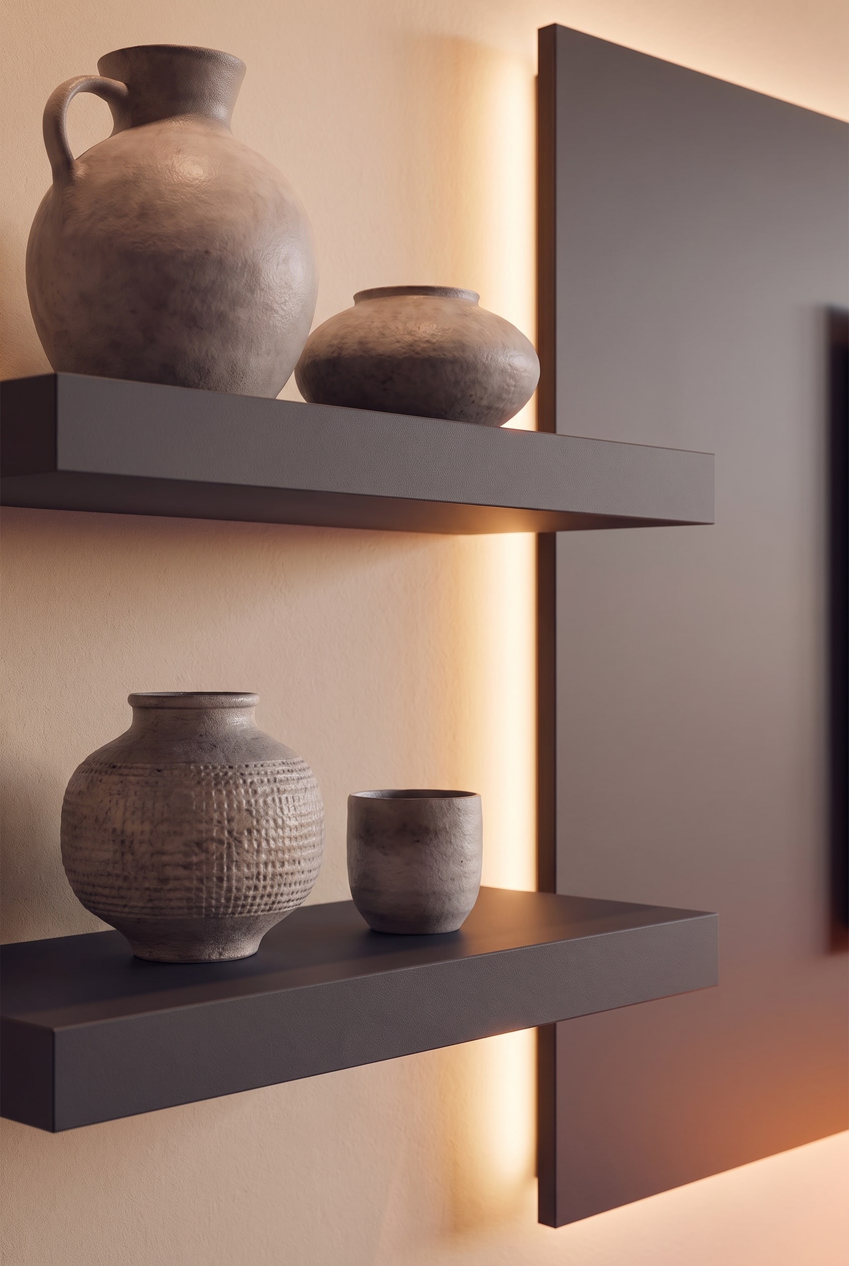 Detailansicht der indirekten LED-Beleuchtung hinter dem TV-Paneel