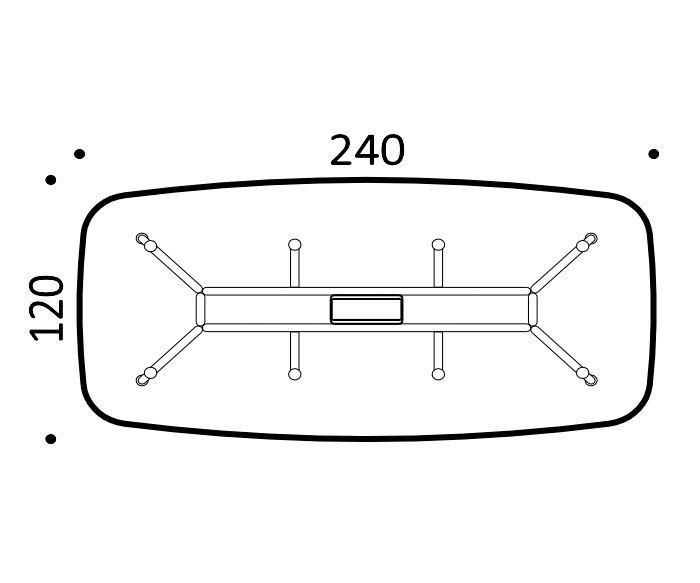 Unitable Designer Bürotisch ICF Skizze Größen 240x120 Unitable Designer Bürotisch ICF Skizze Größen 240x120
