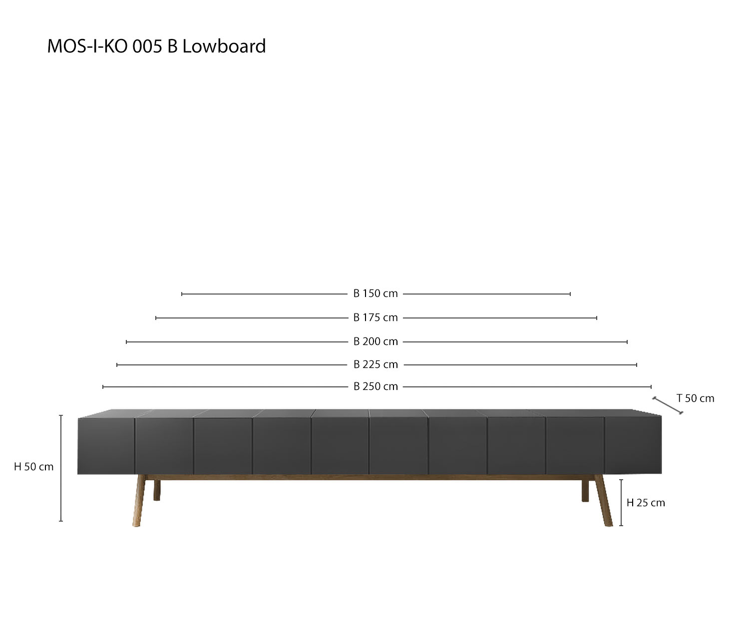Designer Sideboard MOS I KO 005 B von al2 Skizze Maße Größen Varianten Designer Sideboard MOS I KO 005 B von al2 Skizze Maße Größen Varianten