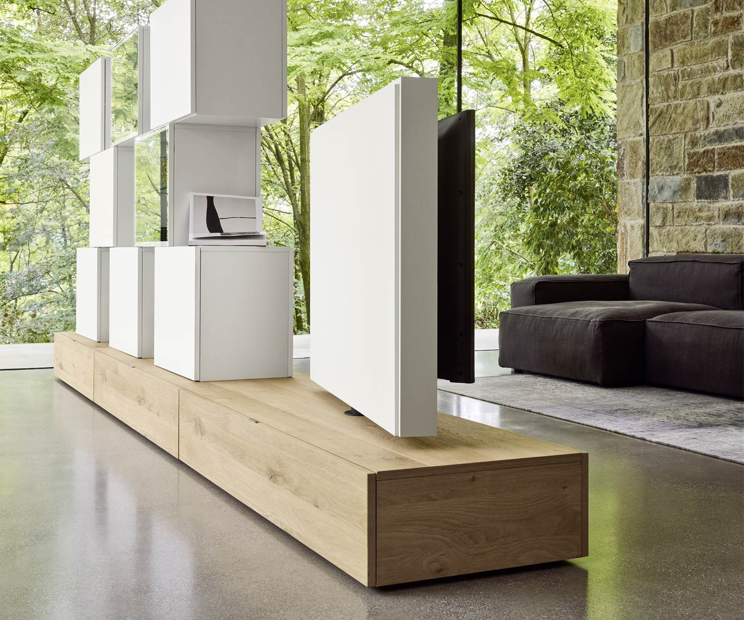 Livitalia Designer Wohnwand C46 mit Ansicht der Rückwand Livitalia Designer Wohnwand C46 mit Ansicht der Rückwand