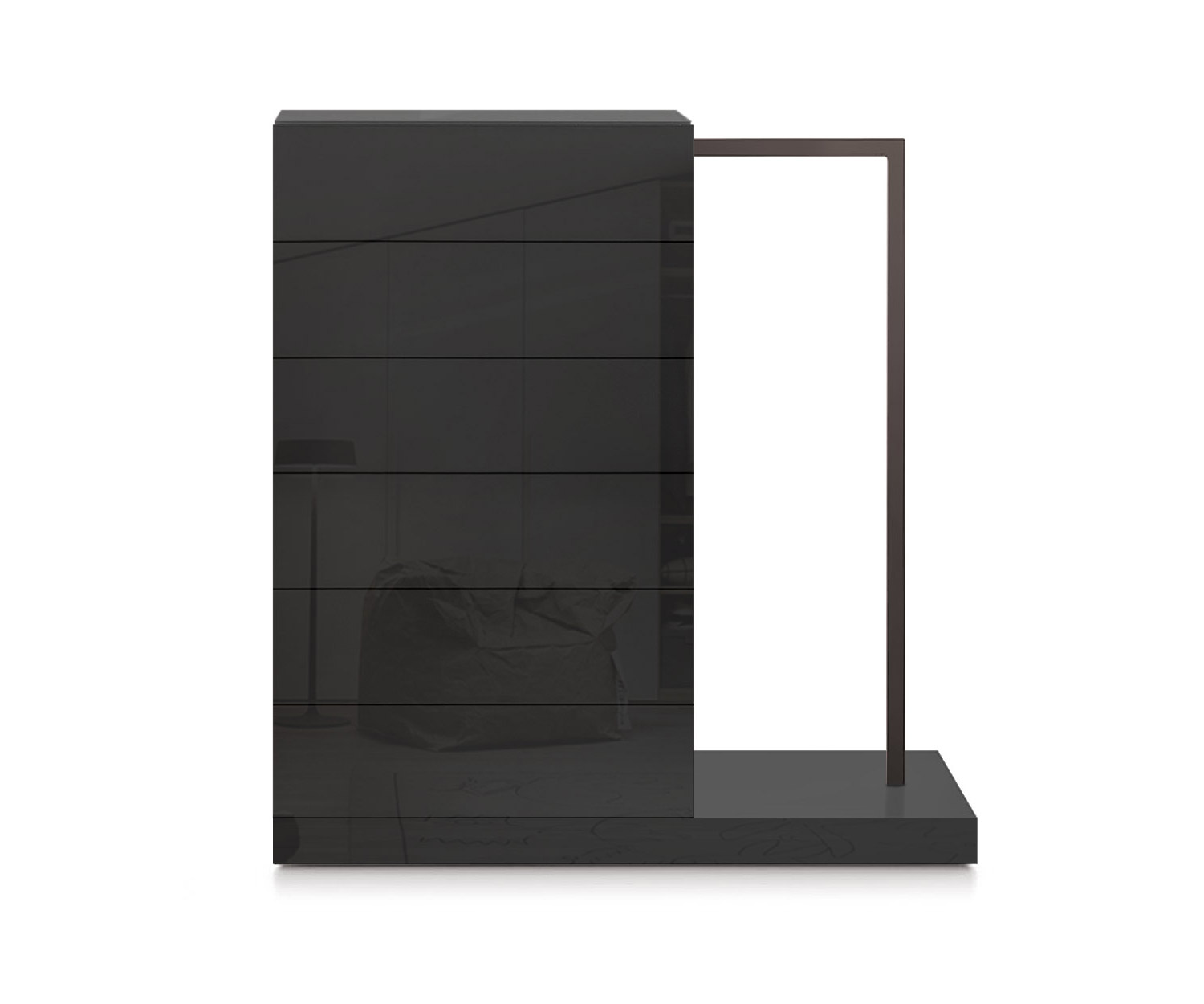 Novamobili Hochkommode Easy6 + Garderobe rechts B64cm glanz schwarz418