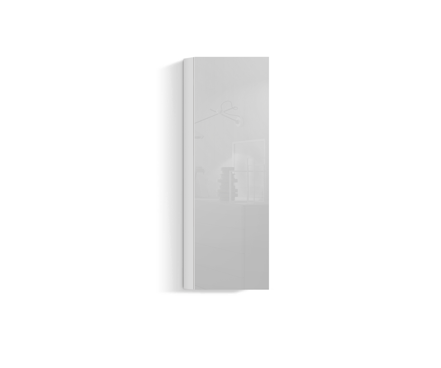 Design Wohnzimmer Hängeschrank Vertikal H128 B45 weiss400 Design Wohnzimmer Hängeschrank Vertikal H128 B45 weiss400