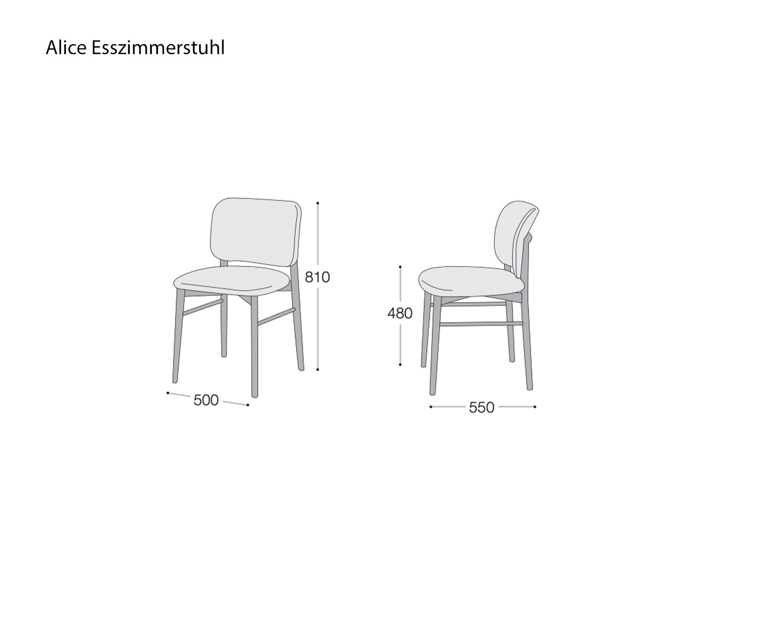 Livitalia Esstischstuhl Alice Skizze Maße Größen Livitalia Esstischstuhl Alice Skizze Maße Größen