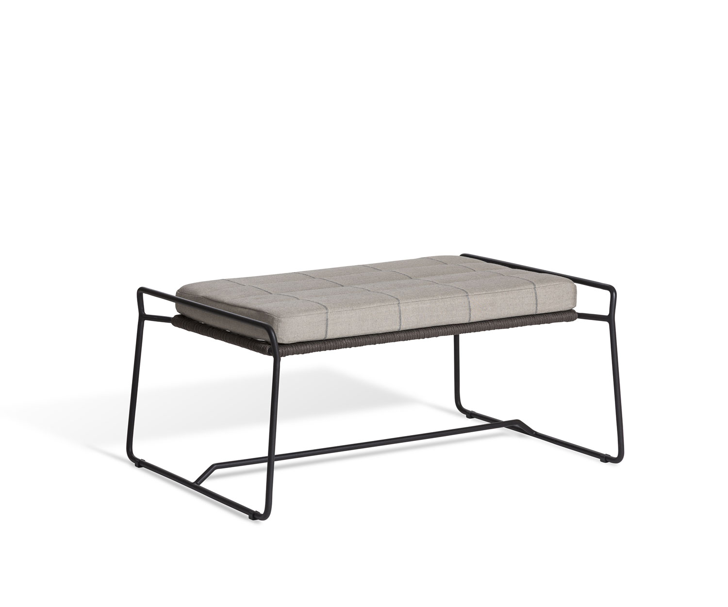 Exklusiver Oasiq Sandur Schnur Design Hocker in Dunkelgrau geschnürt mit Kissen Grau Exklusiver Oasiq Sandur Schnur Design Hocker in Dunkelgrau geschnürt mit Kissen Grau