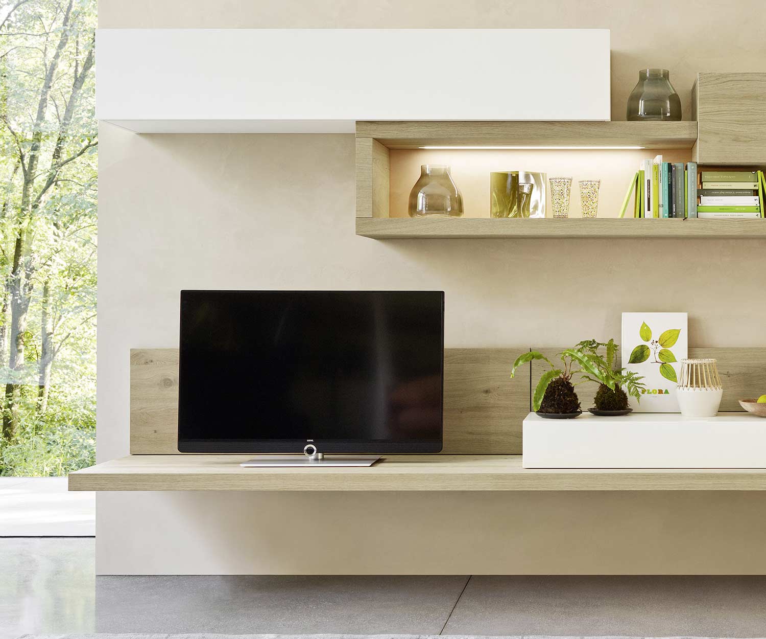 Exklusives Livitalia TV Design Wandboard Regalboard Hängeboard Bücherregal in Eiche Hell Exklusives Livitalia TV Design Wandboard Regalboard Hängeboard Bücherregal in Eiche Hell