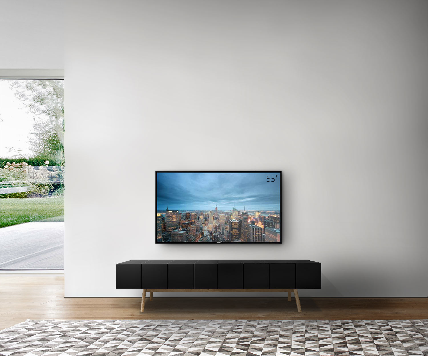 al2 MOS I KO 005 B Breite 200 cm Korpus Schwarz Beine Eiche