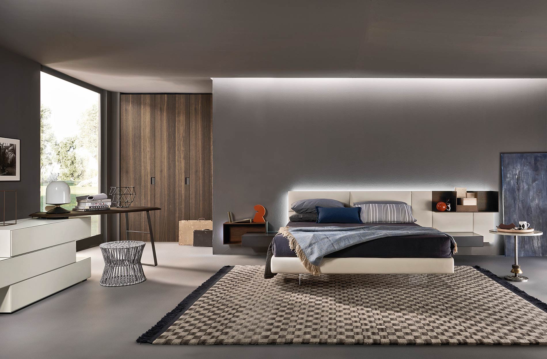 Design Schlafzimmer mit schwebendem Bett