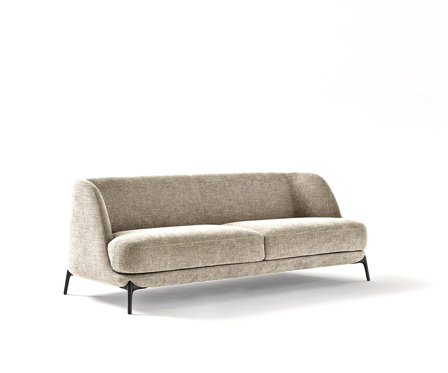 Novamobili Design Sofa Velvet in Beige mit Metallbeinen Novamobili Design Sofa Velvet in Beige mit Metallbeinen