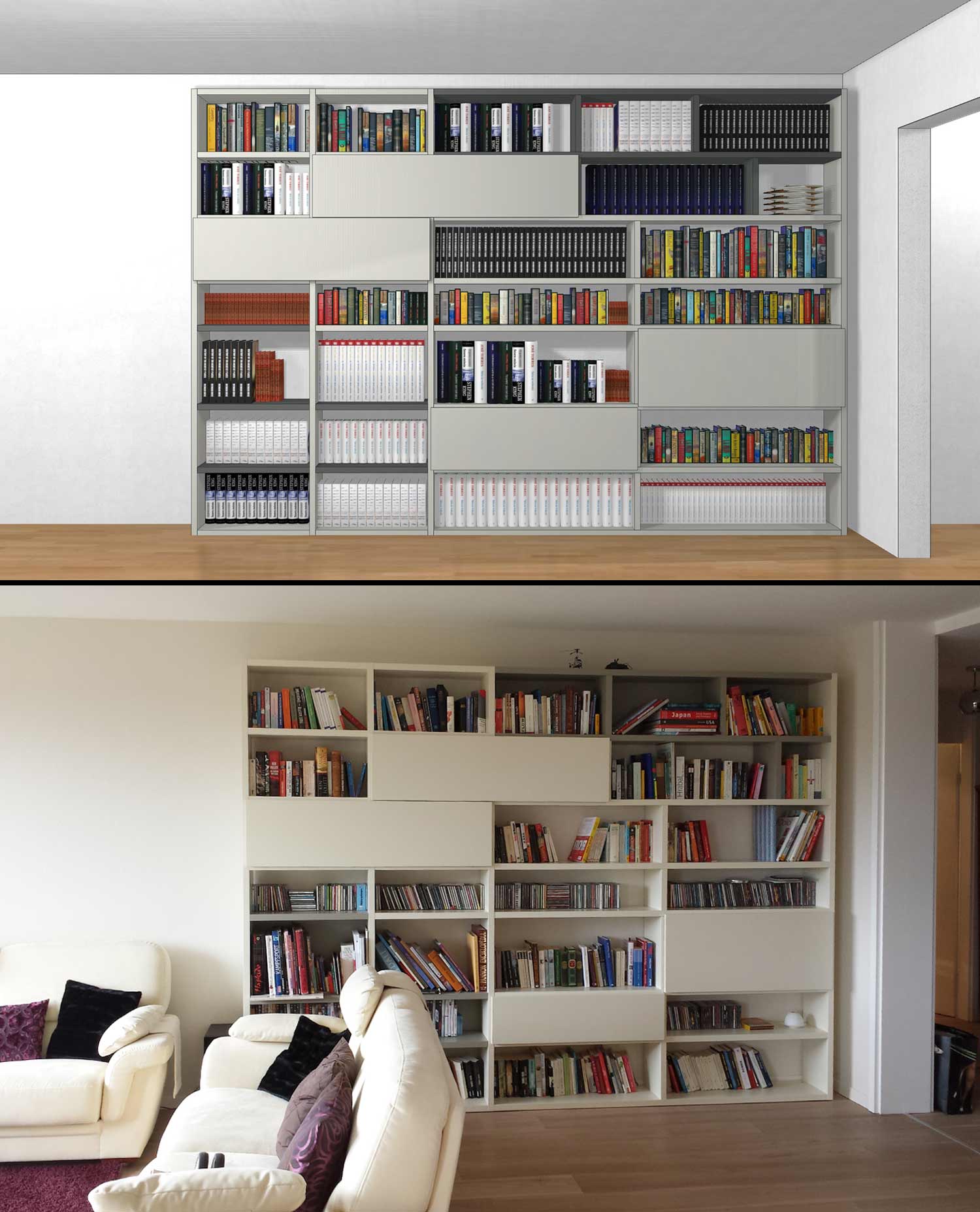 Individuelles Bücherregal nach Kundenwunsch