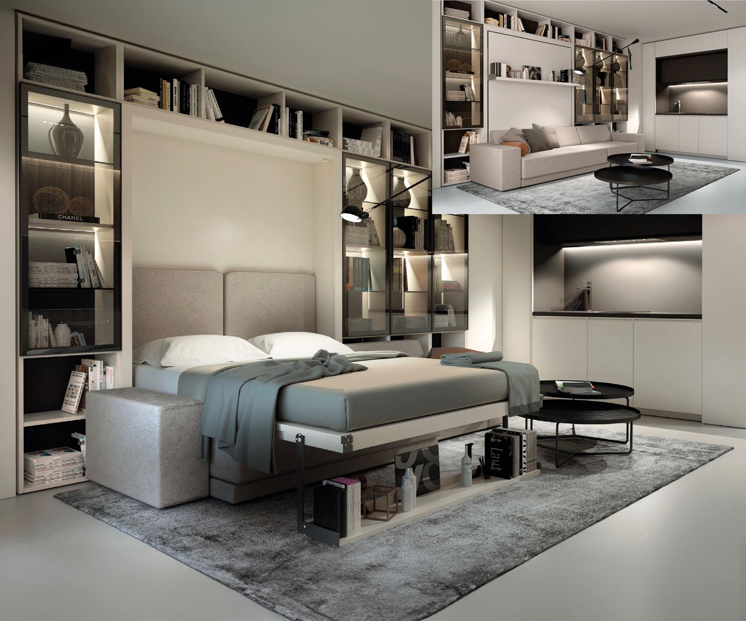 Gestalten Sie Ihr Wohnzimmer zu einem Gästezimmer mit einem wandelbaren Schrankbett mit Sofa Gestalten Sie Ihr Wohnzimmer zu einem Gästezimmer mit einem wandelbaren Schrankbett mit Sofa