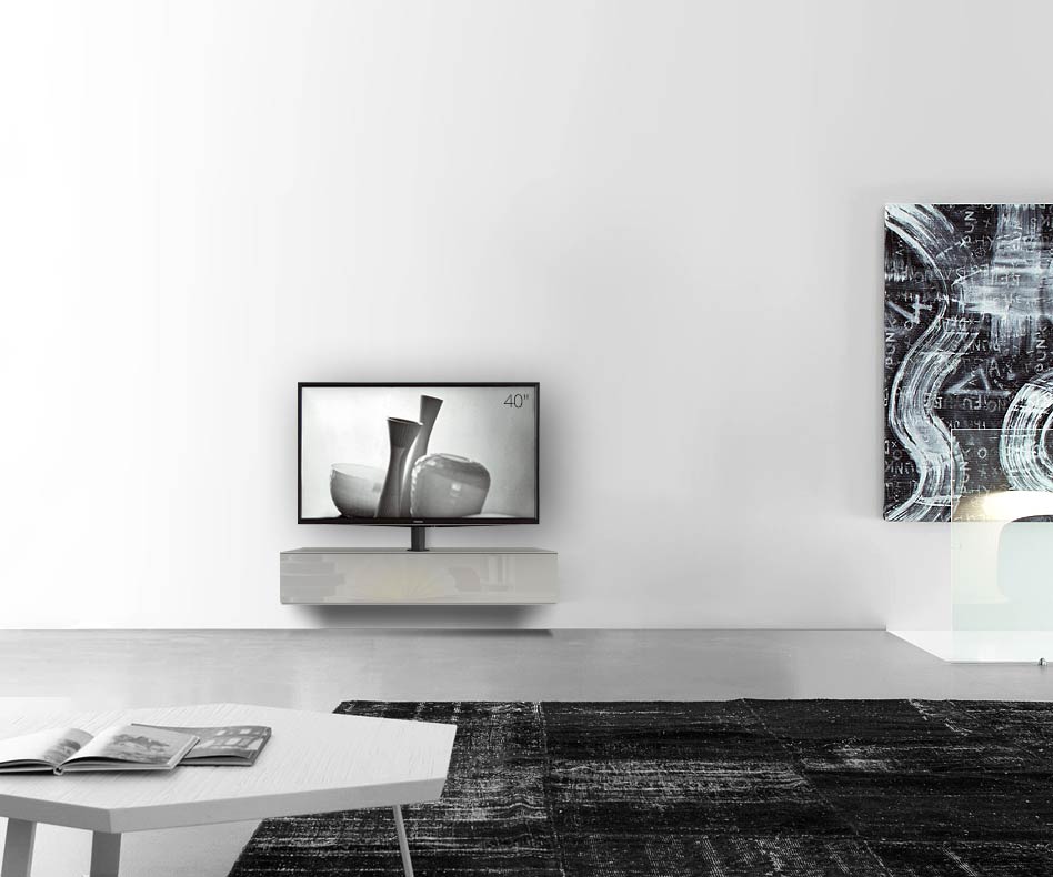 Design Lowboard Konfigurator mit TV Halterung Wand Breite 120 24 54,6 mitte glanz hellgrau Design Lowboard Konfigurator mit TV Halterung Wand Breite 120 24 54,6 mitte glanz hellgrau