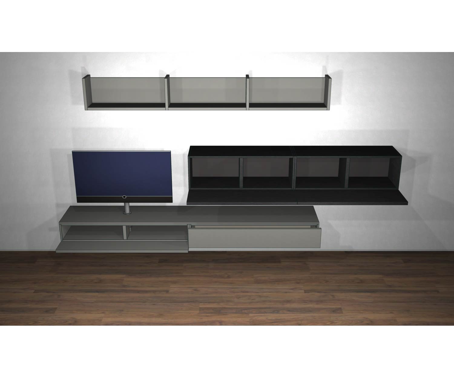 Livitalia Design Wohnwand C60 Skizze mit offenen Türen und weieren Elementen Livitalia Design Wohnwand C60 Skizze mit offenen Türen und weieren Elementen