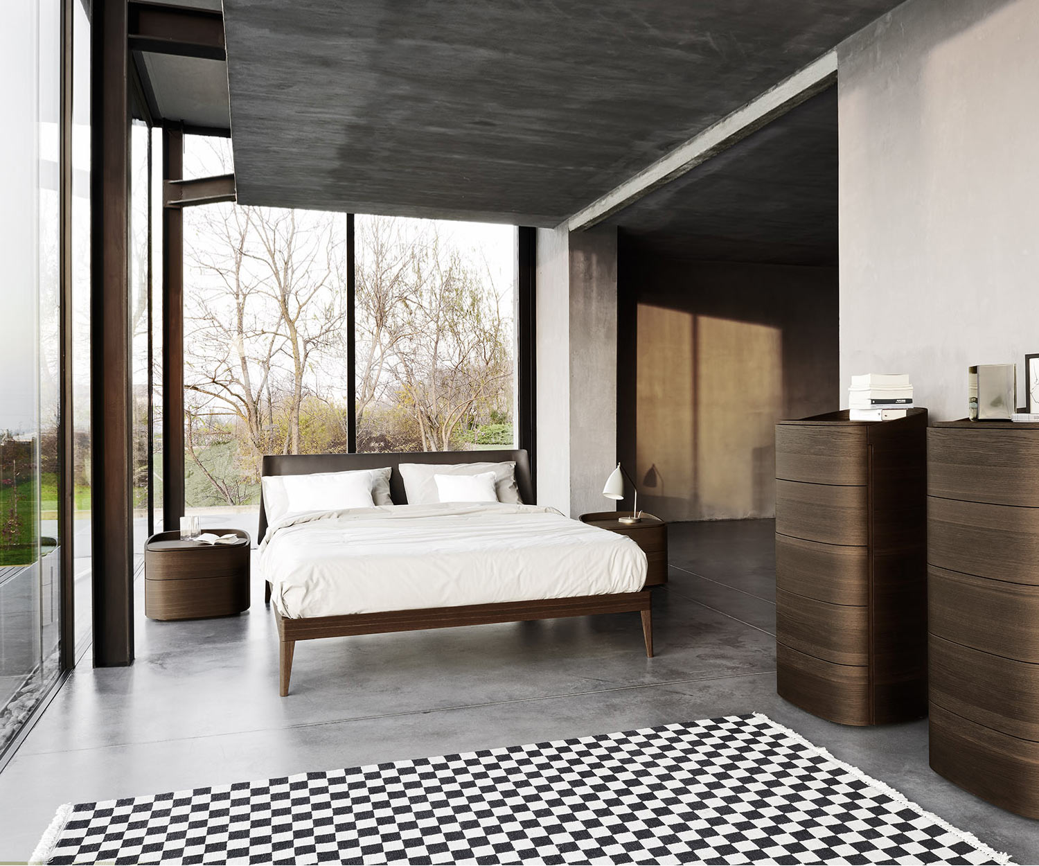 Livitalia Schlafzimmer Design Nachttisch Round mit zwei Schubladen Livitalia Schlafzimmer Design Nachttisch Round mit zwei Schubladen