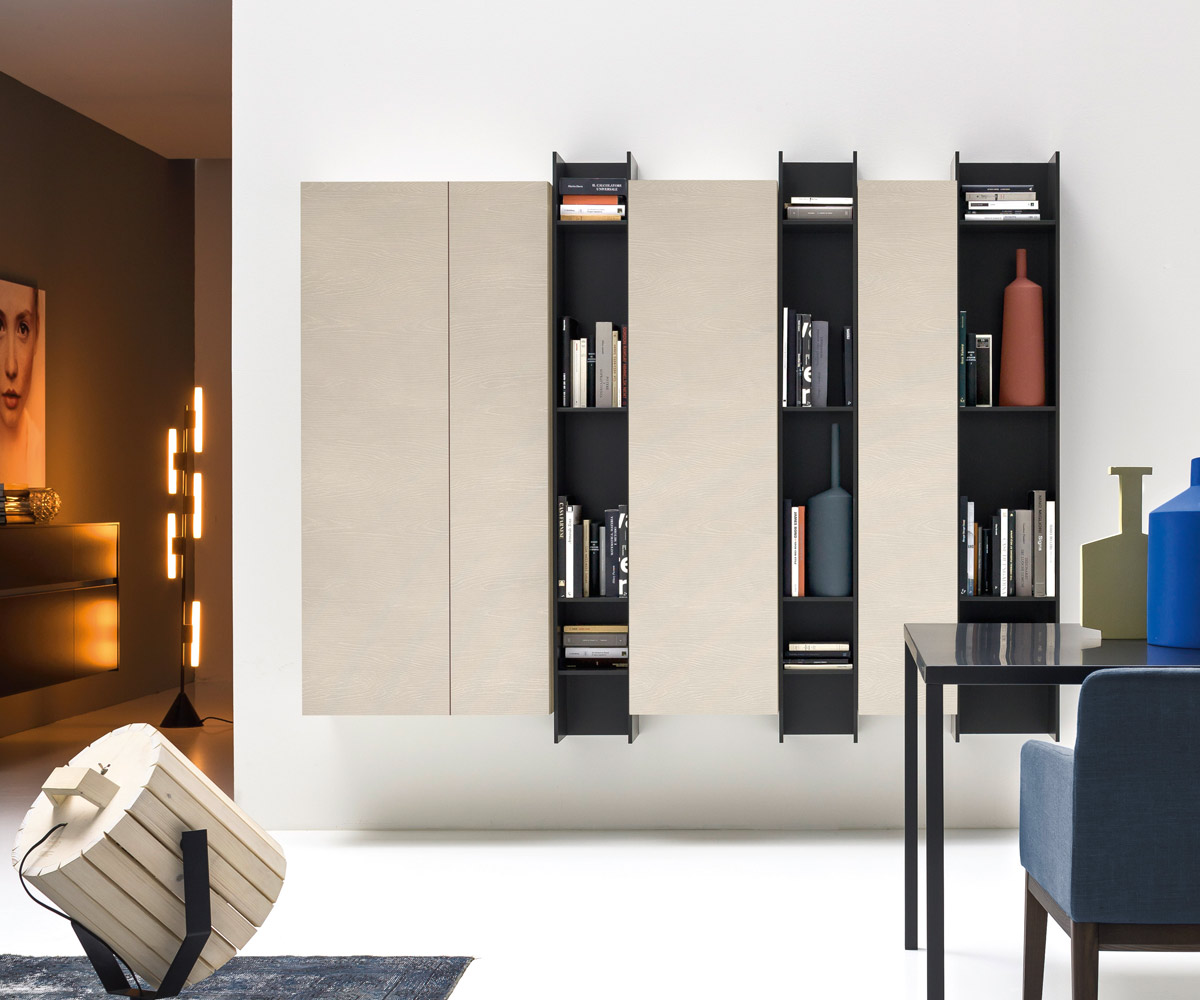 Novamobili Wand Bücherregal Butterfly vertikal schwarz Novamobili Wand Bücherregal Butterfly vertikal schwarz