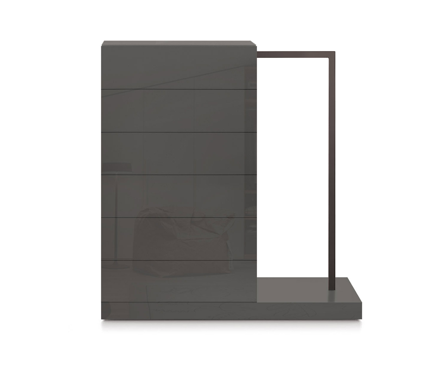 Novamobili Hochkommode Easy6 + Garderobe rechts B64cm glanz quarz410 Novamobili Hochkommode Easy6 + Garderobe rechts B64cm glanz quarz410