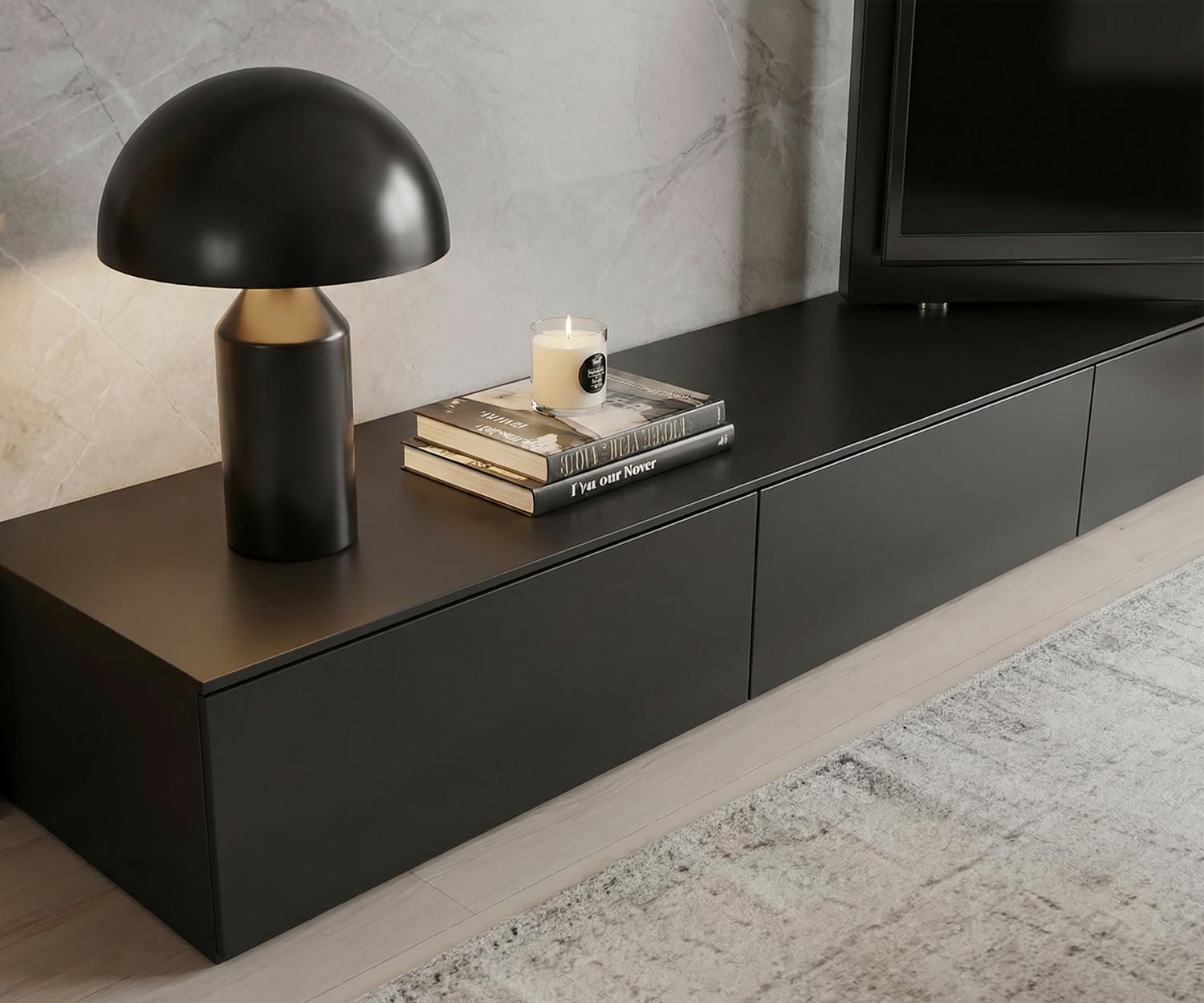 Livitalia Vision Lowboard mit 90° schwenkbarem TV Paneel Livitalia Vision Lowboard mit 90° schwenkbarem TV Paneel