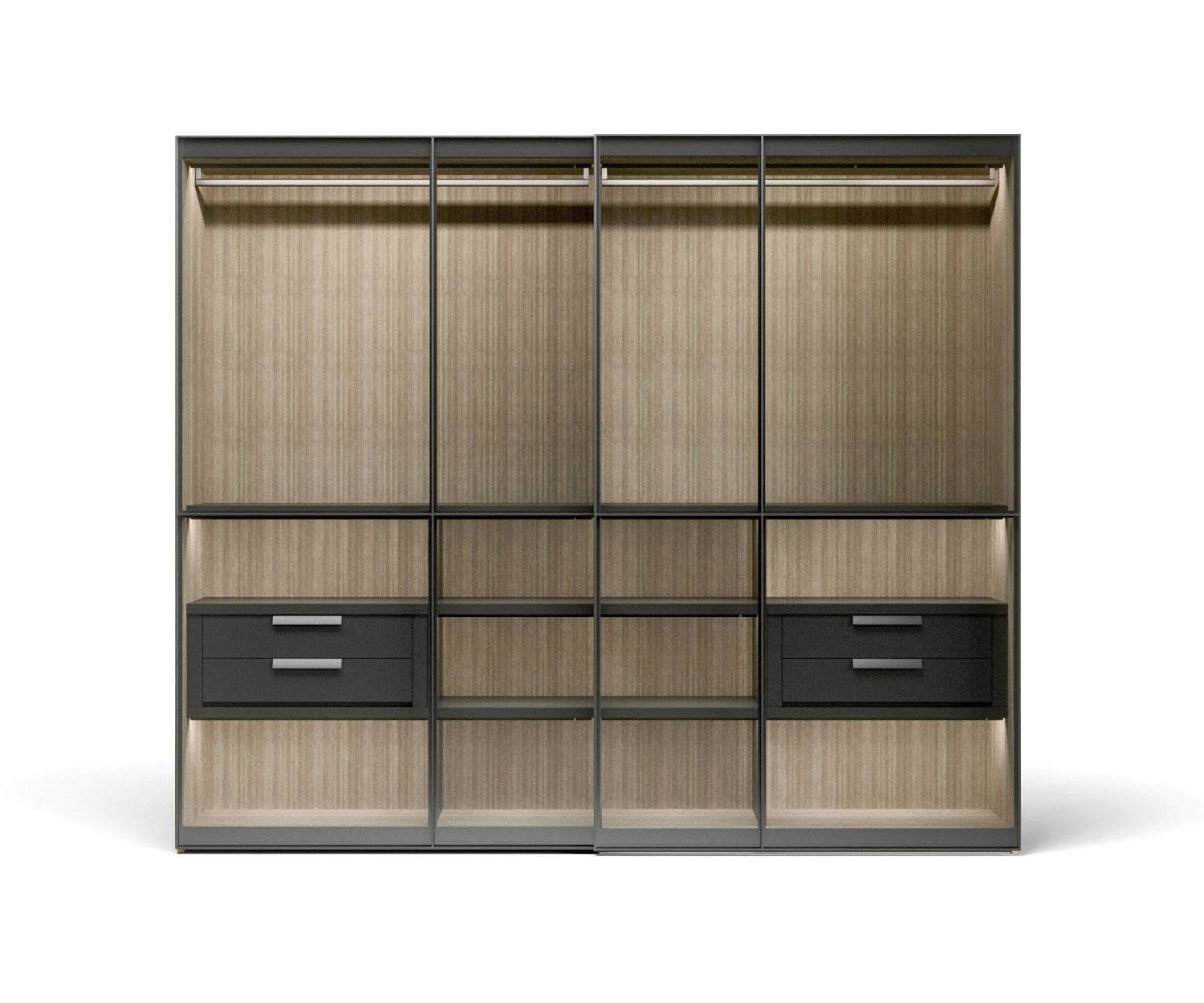 Novamobili Design Kleiderschrank Layer mit 2 Glas Schiebetüren Novamobili Design Kleiderschrank Layer mit 2 Glas Schiebetüren