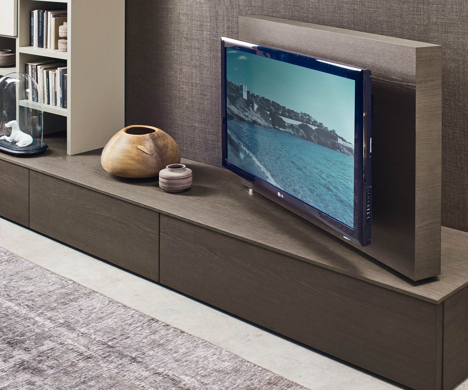 Livitalia Design Wohnwand C45 mit drehbarem TV Paneel Livitalia Design Wohnwand C45 mit drehbarem TV Paneel