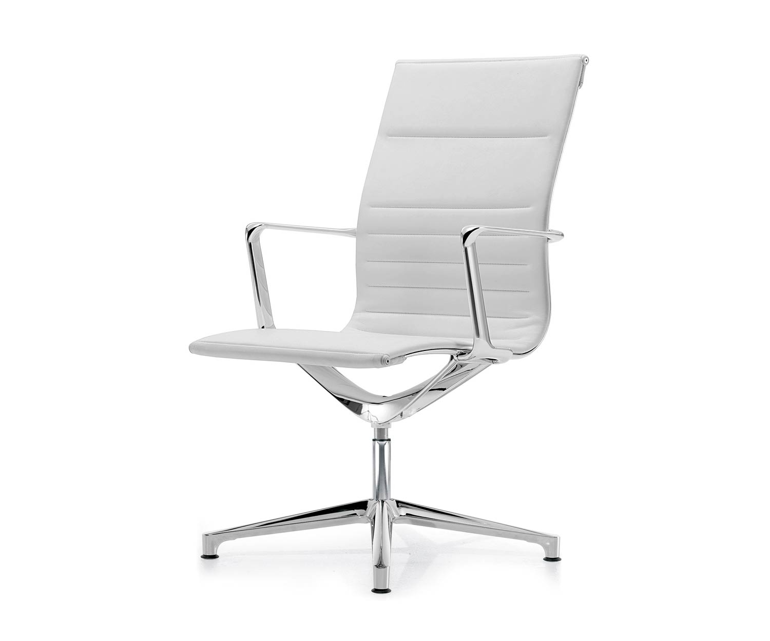 ICF Una Chair Managment Bürostuhl Design Drehstuhl 4 Arm ohne Rollen H58 cm mit Leder Leder Weiß 915 ICF Una Chair Managment Bürostuhl Design Drehstuhl 4 Arm ohne Rollen H58 cm mit Leder Leder Weiß 915
