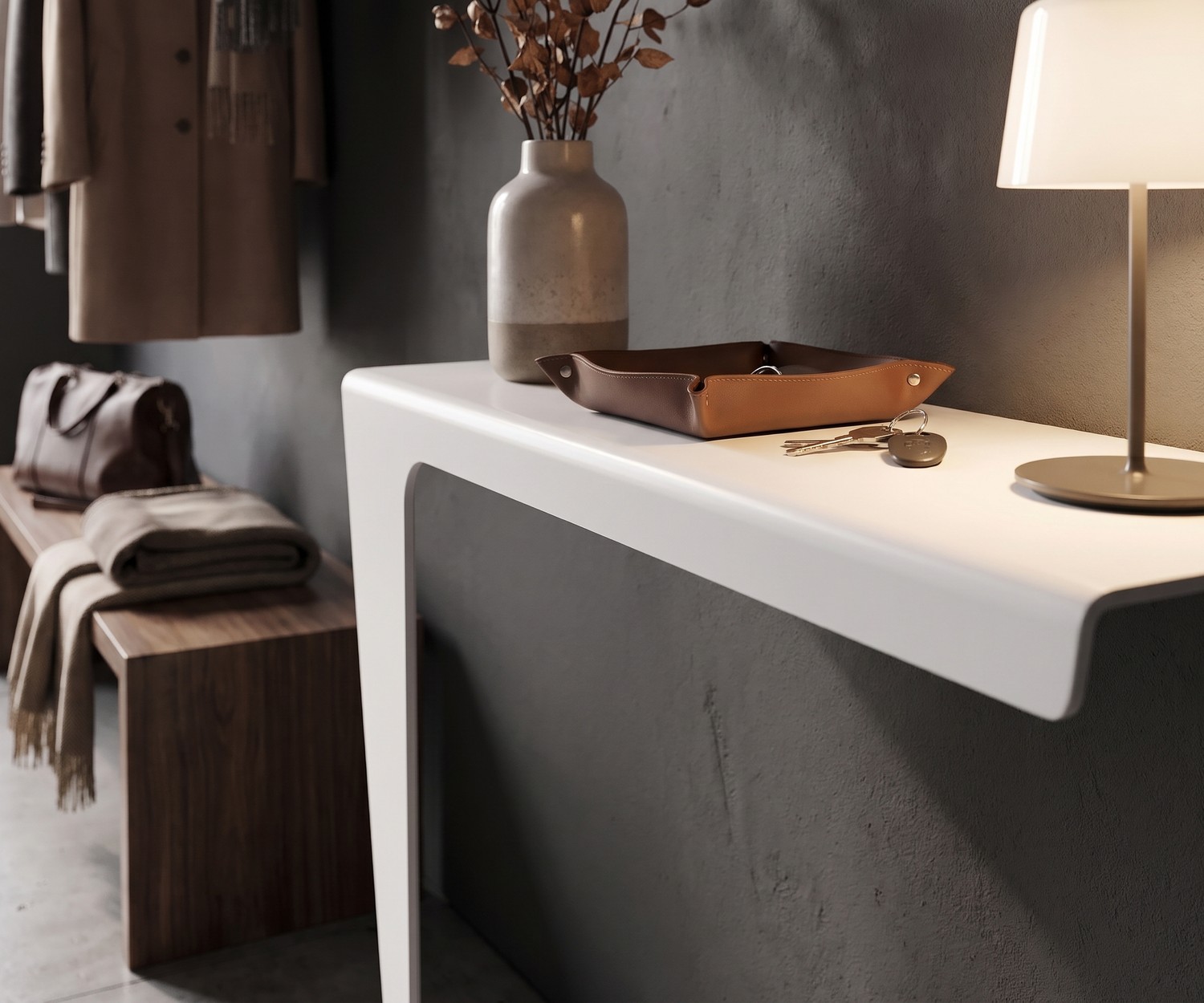 Moderne Wandkonsole Lama aus Metall Design Konsole Lama von MEME Design aus weißem Metall für den Flur. Moderne Wandkonsole im minimalistischen Stil.