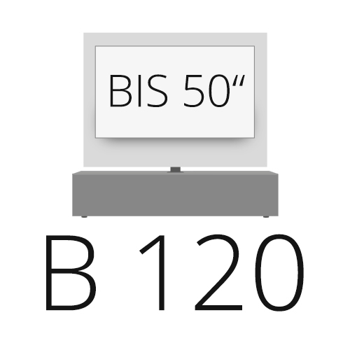 B 120 cm bis 50 Zoll TV